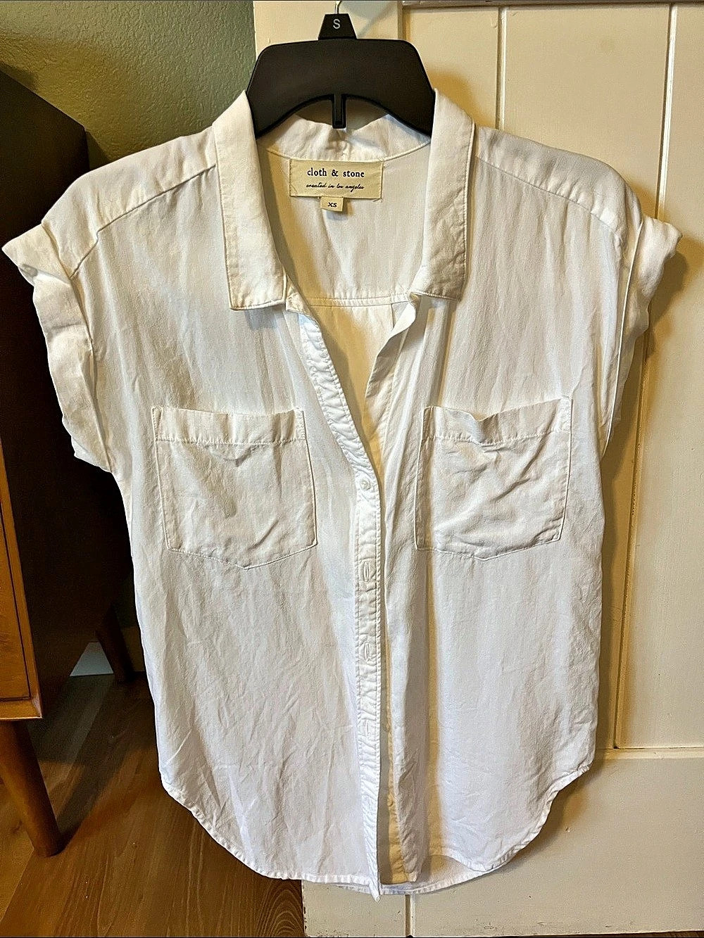 Cloth & stone White Utility Button Down Shirt Size XS